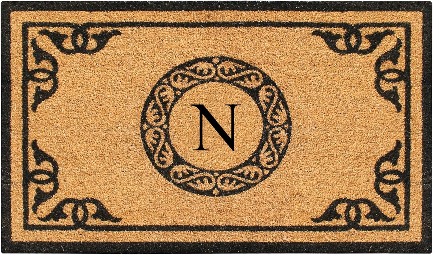 Natural Coir Monogrammed Doormat for Outdoor Entrance
