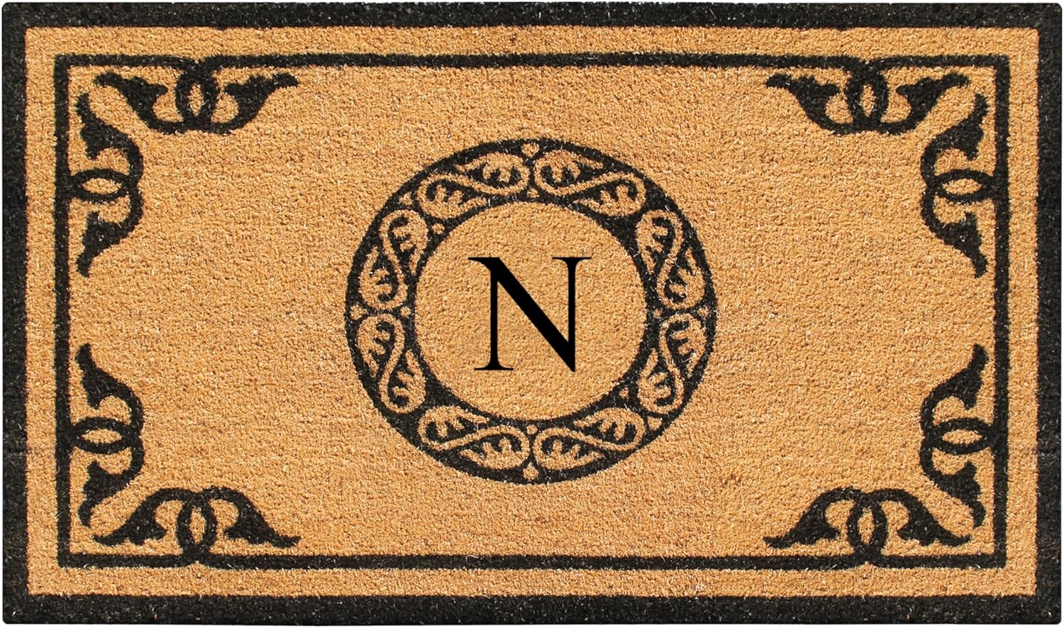 Natural Coir Monogrammed Doormat for Outdoor Entrance