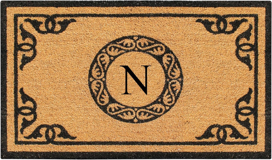 Natural Coir Monogrammed Doormat for Outdoor Entrance