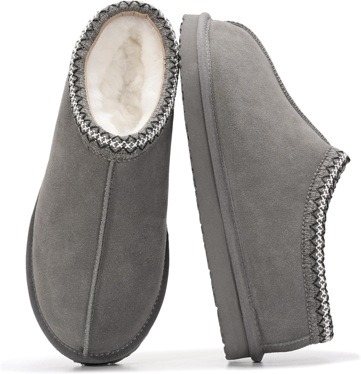 Project Cloud Mens Slippers with Genuine Leather & Shearling Lining