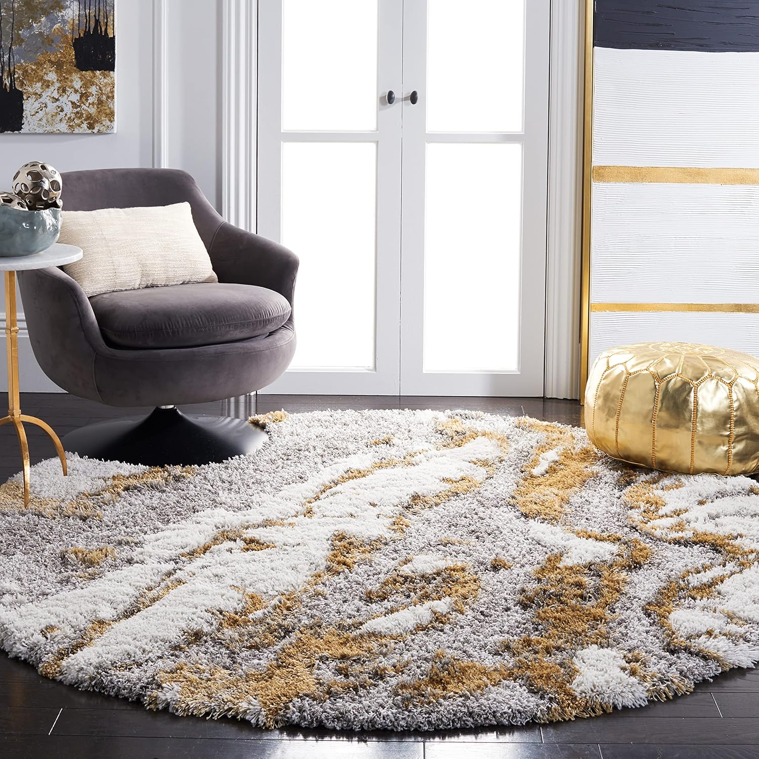 SAFAVIEH Horizon Shag Collection Area Rug - Modern Abstract Design