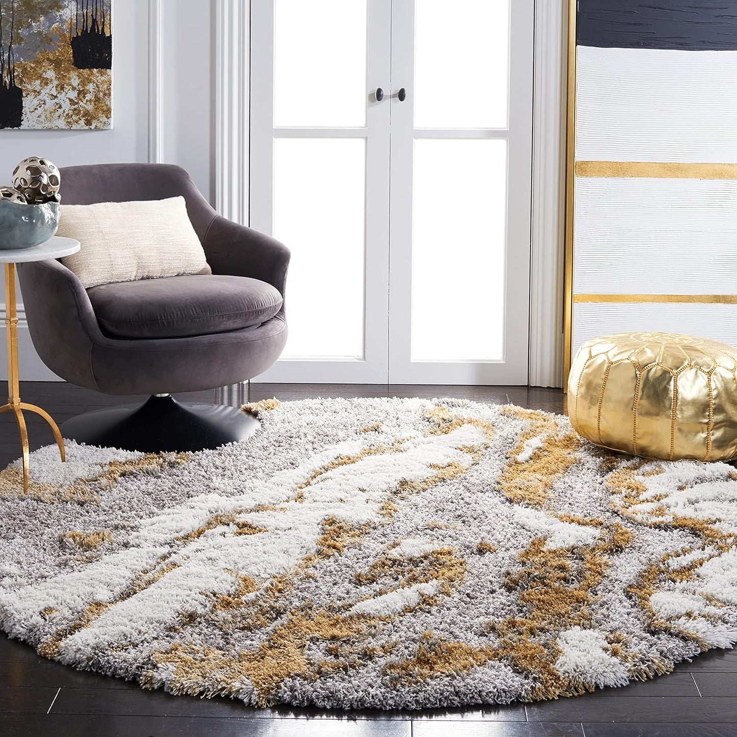 SAFAVIEH Horizon Shag Collection Area Rug - Modern Abstract Design