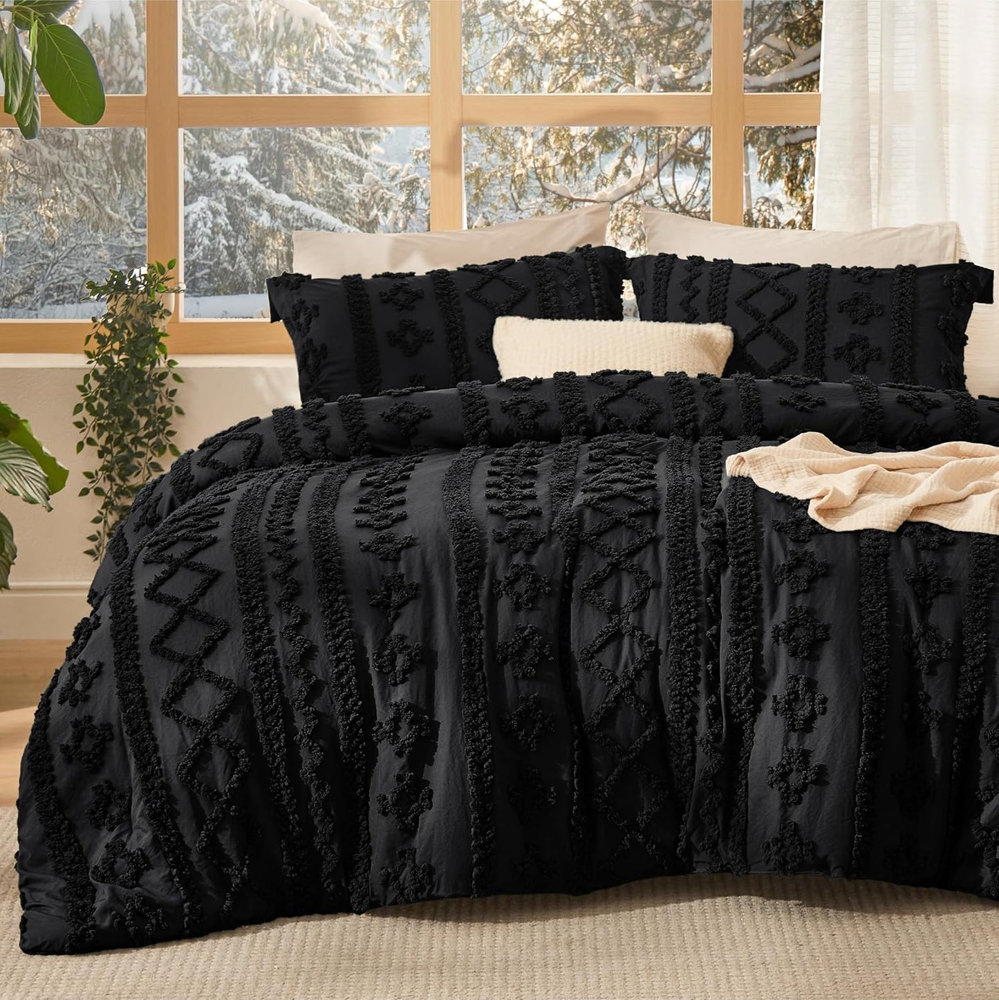 Boho Comforter Set California King - Elegant Tufted Design