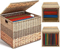 Extra Large Decorative File Box 18 x 16 x 13 in Wicker Seagrass File