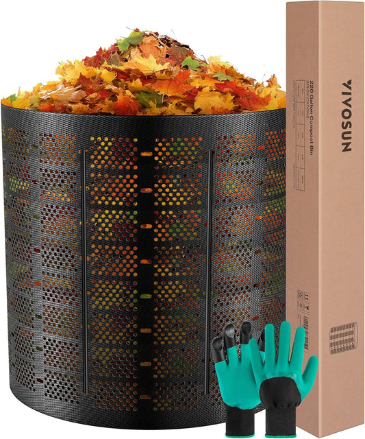 VIVOSUN 220 Gallon Outdoor Compost Bin for Efficient Composting