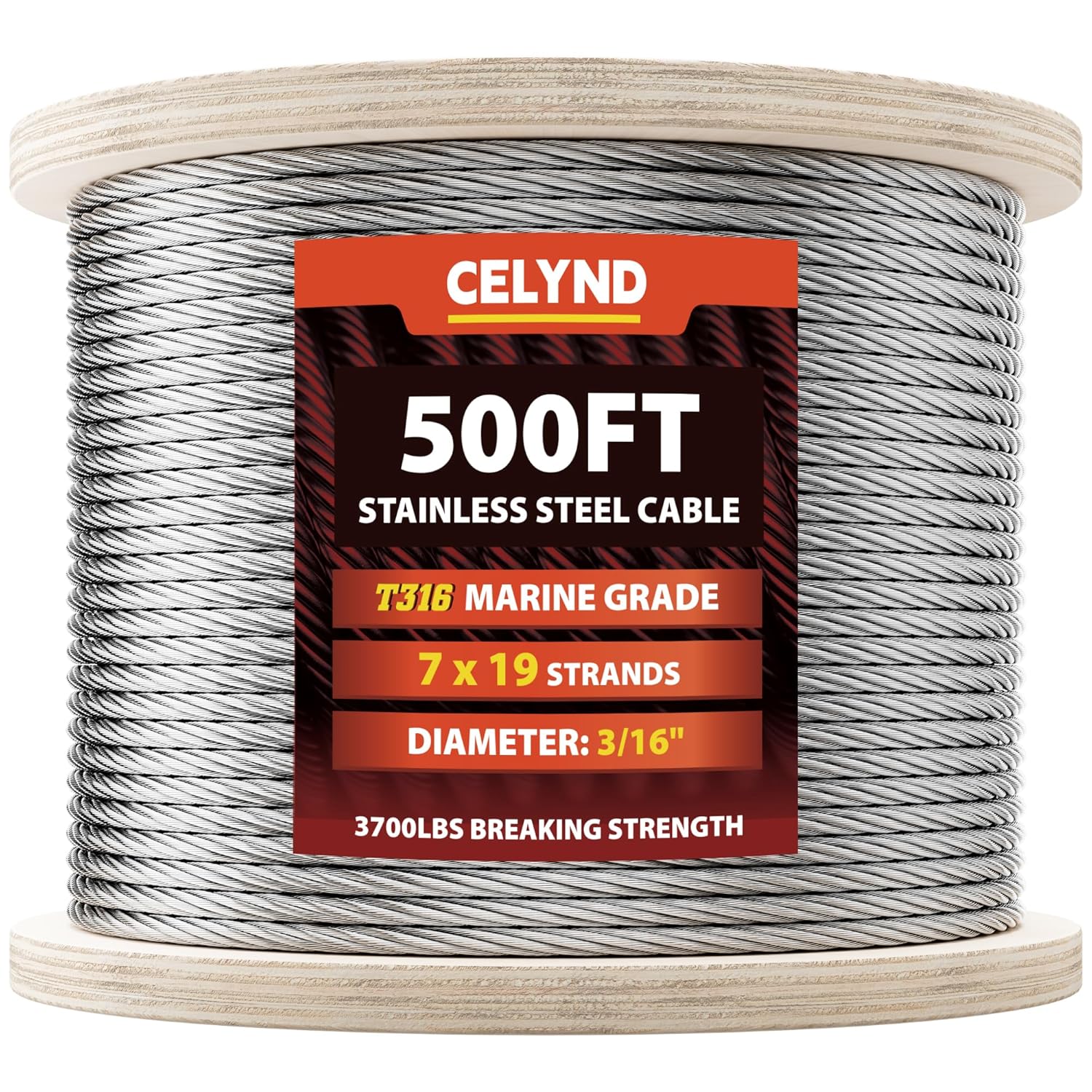 Stainless Steel Cable for Railing - 500FT 3/16in T316 Wire Rope