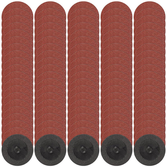 100 Pcs 2 60 Grit Quick Change Sanding Discs by Mixiflor - Effortlessly Remove Rust and Paint