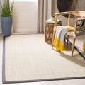 Area Rug 4x6 Natural Fiber Marble & Dark Grey - Sisal Woven