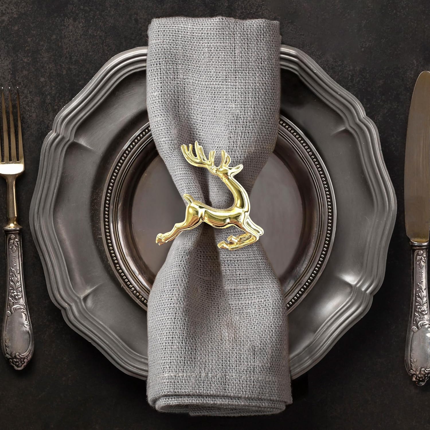 Elegant Gold Napkin Rings Set for Festive Table Decor