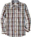 Mens Cotton Plaid Button Up Shirt for Men - Soft Long Sleeve Casual