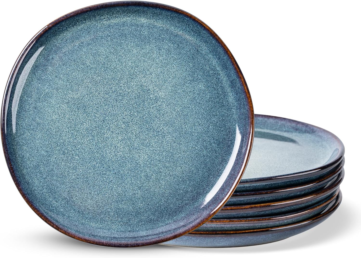 AmorArc Ceramic Dinner Plates Set of 6, Unique Handmade Design