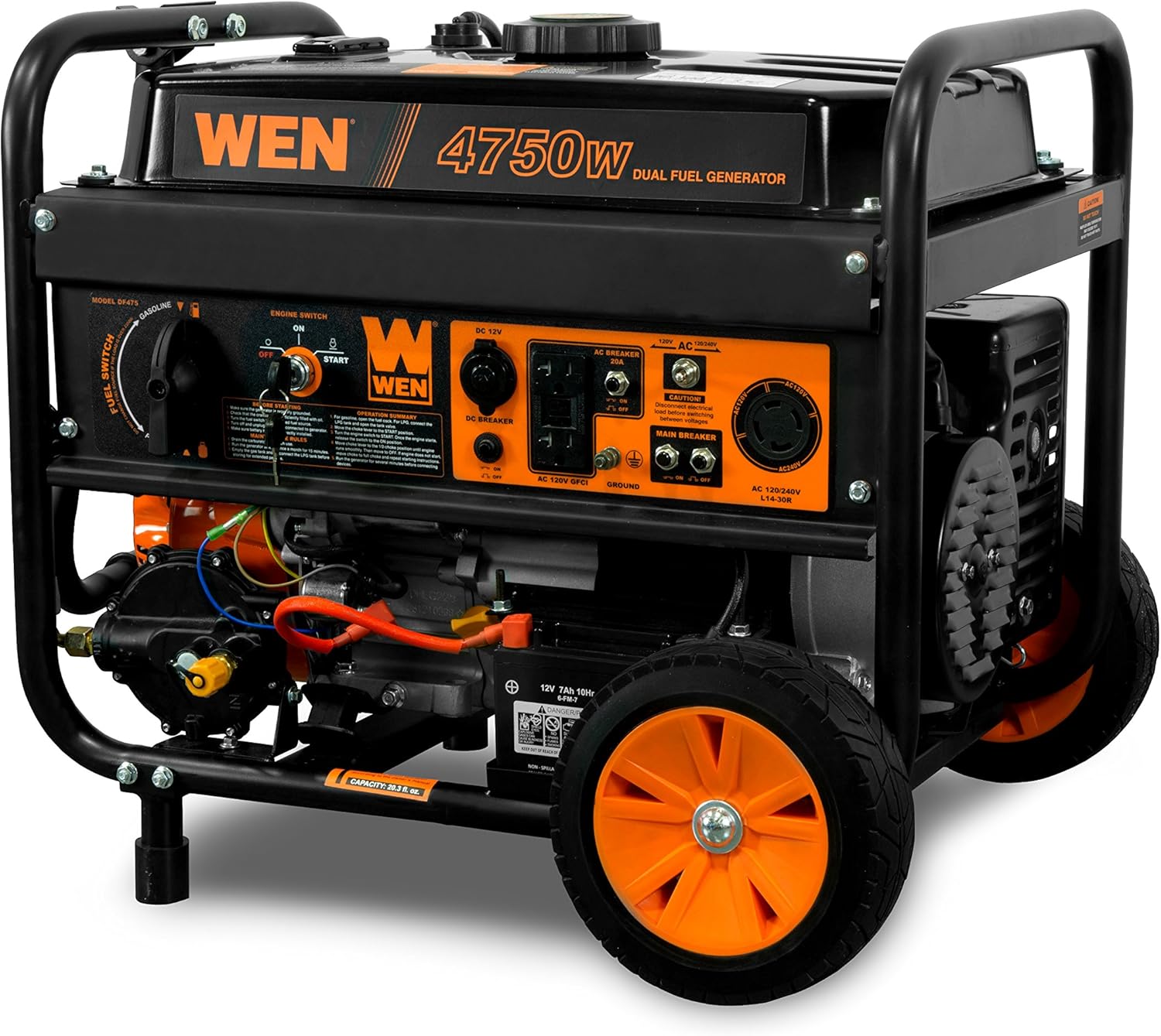 WEN 4,750-Watt Dual Fuel Portable Generator with Electric Start