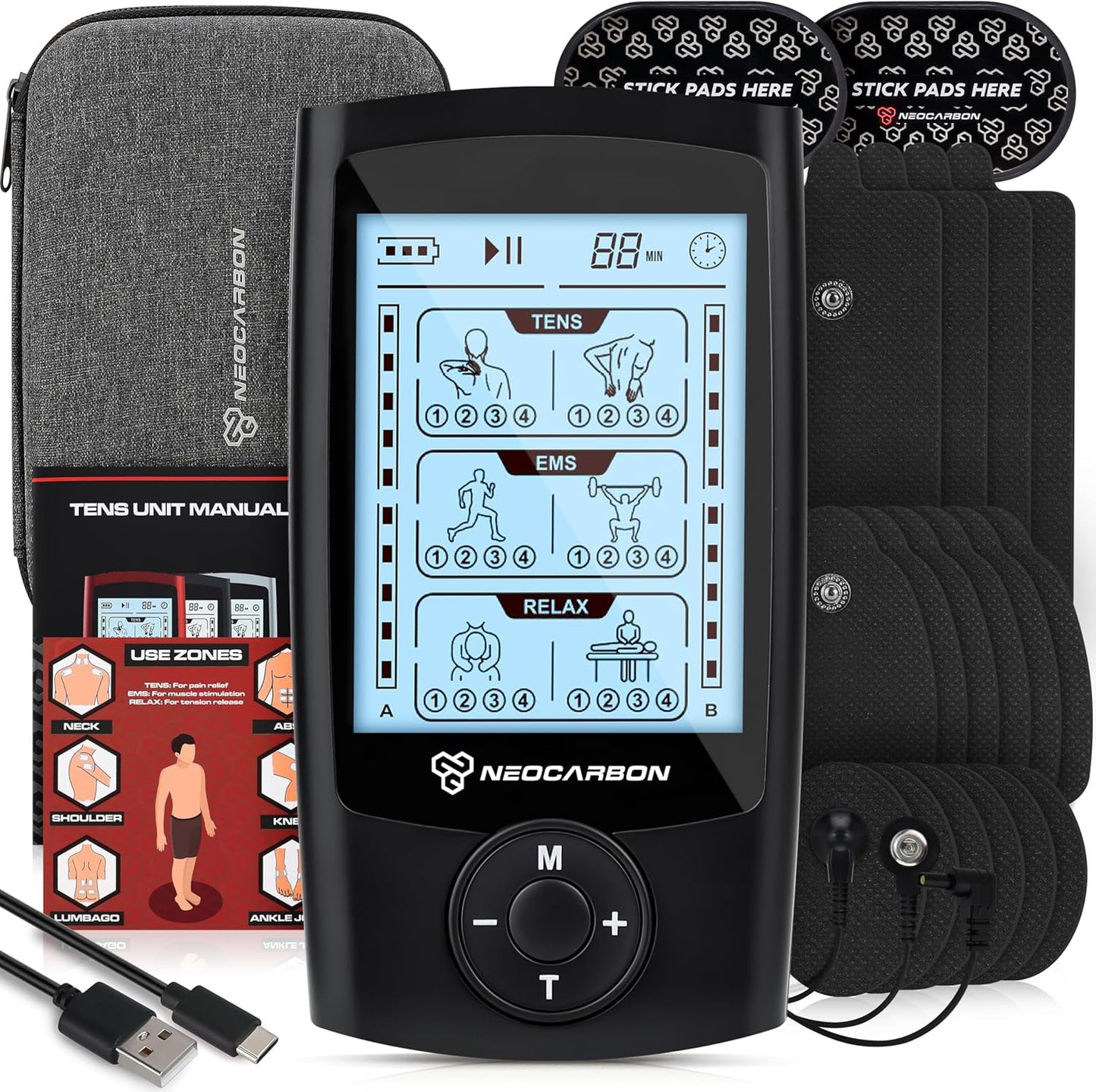 TENS Unit Muscle Stimulator for Pain Relief and Muscle Recovery