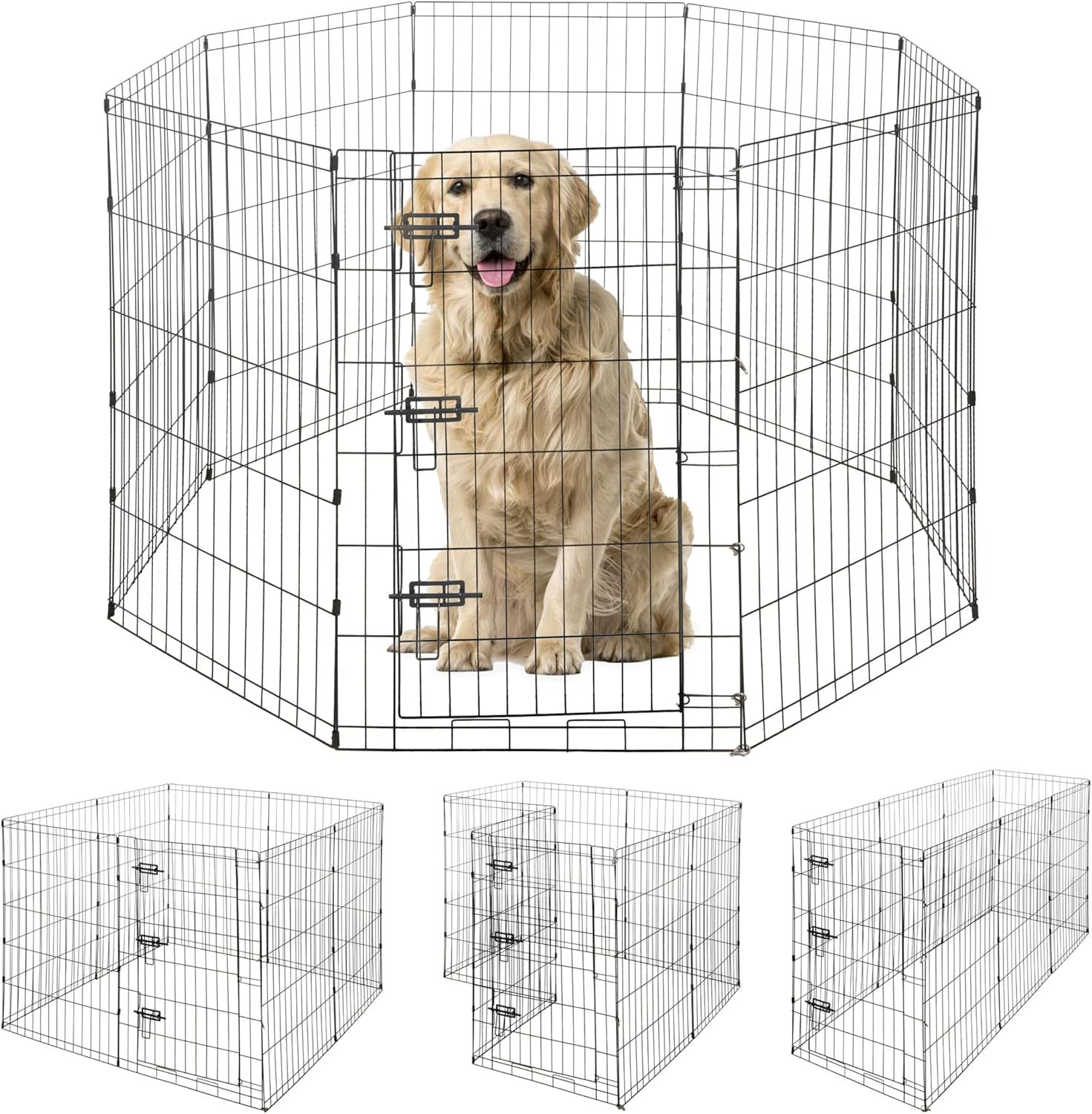 Foldable Outdoor Indoor Pet Playpen with Gate for Large Dogs