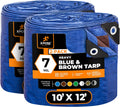 Xpose Safety 10 x 12 Heavy Blue/Brown Tarp Waterproof for All Uses