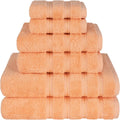 600 GSM Turkish 6 Piece Towel Set - Malibu Peach Luxury Cotton