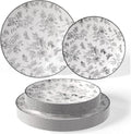 Disposable Black Floral Plates for Party Supplies - Elegant Durable