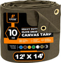 Xpose Safety Canvas Tarp 12ft x 14ft - Heavy Duty Olive Drab