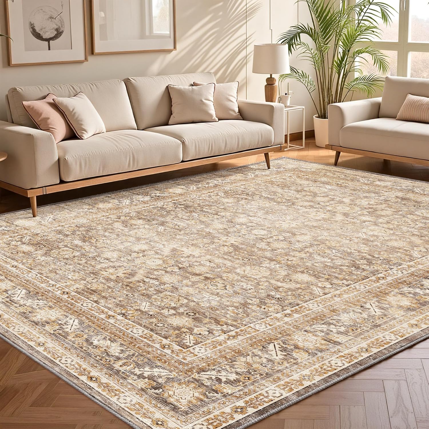 OPPODREAM Vintage Beige Area Rugs 10x14 for Any Space