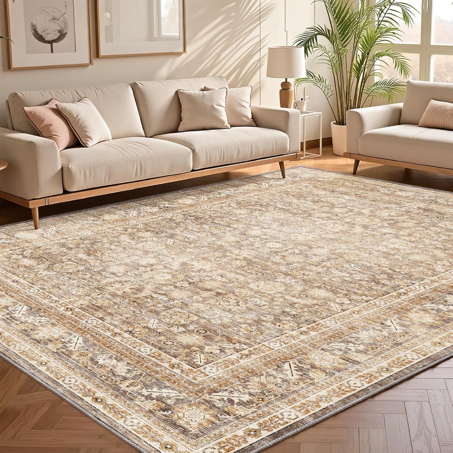 OPPODREAM Vintage Beige Area Rugs 8x10 for Any Room