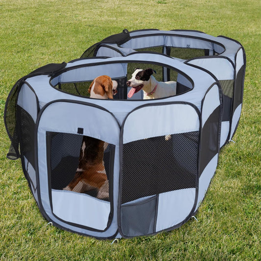 Portable XL Dog & Cat Playpen, No Assembly, Indoor/Outdoor Enclosed - EighteenTek