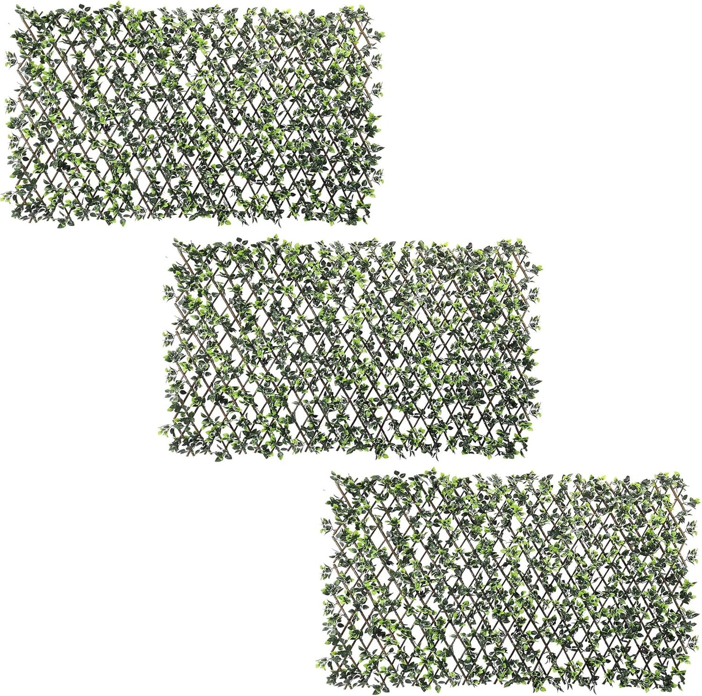 3PCS Artificial Expandable Rose Leaf Privacy Fence Screen