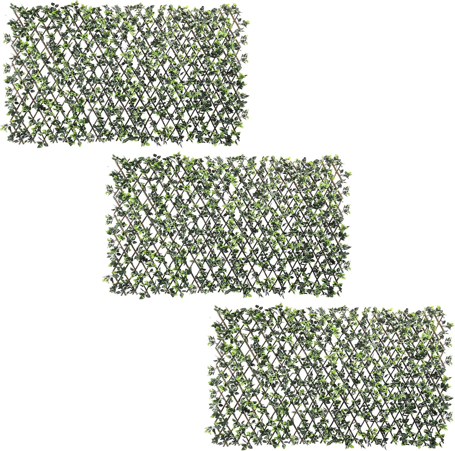 3PCS Artificial Expandable Rose Leaf Privacy Fence Screen