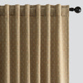 Khaki Linen Back Tab Curtains 96in 2-Panel Set - Textured Geometric