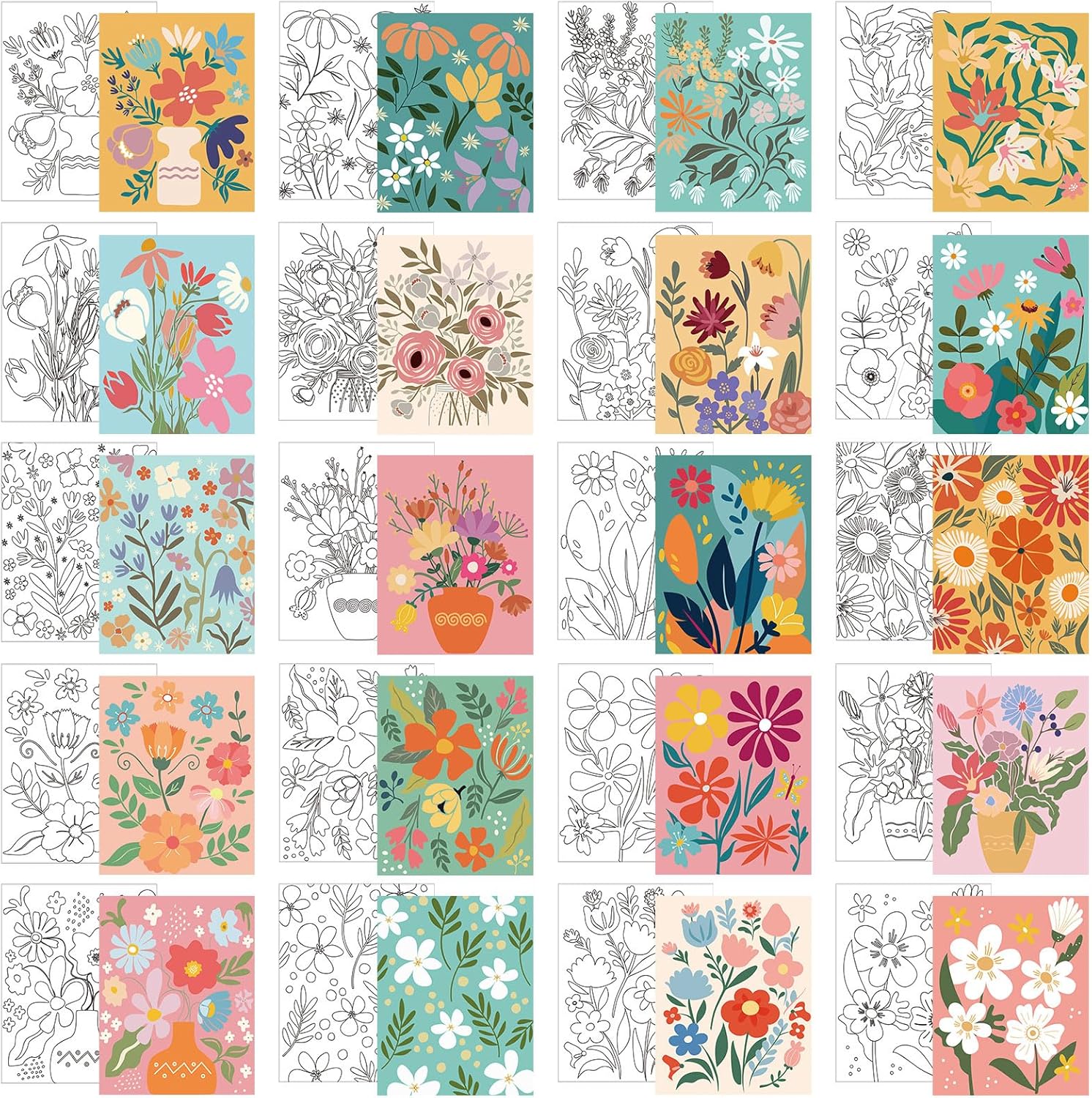 20 Pcs Pre Drawn Canvas Set for Painting Afro Queen Art