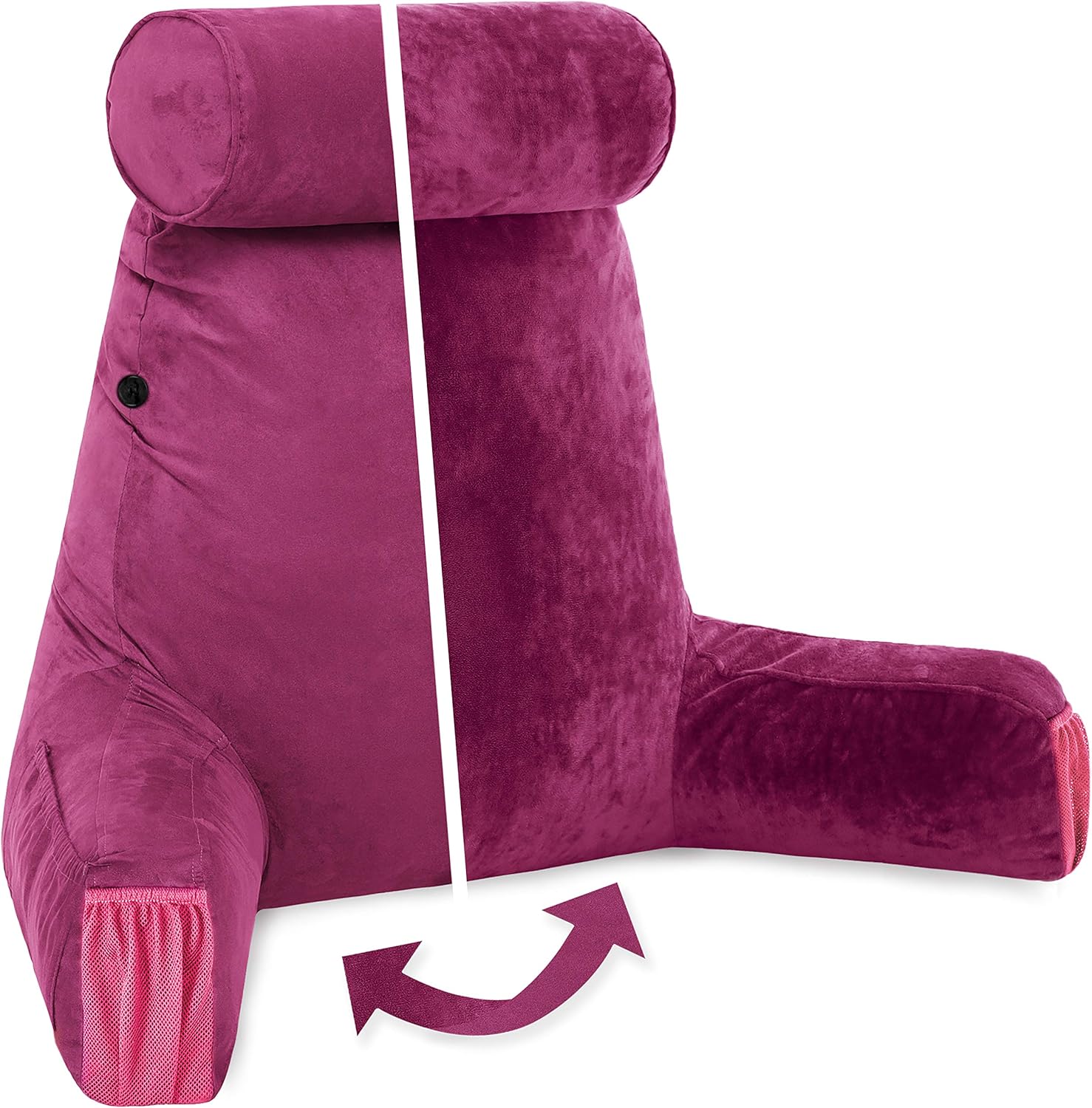 Husband Pillow Medium - Cozy Reading Bed Pillow with Arms
