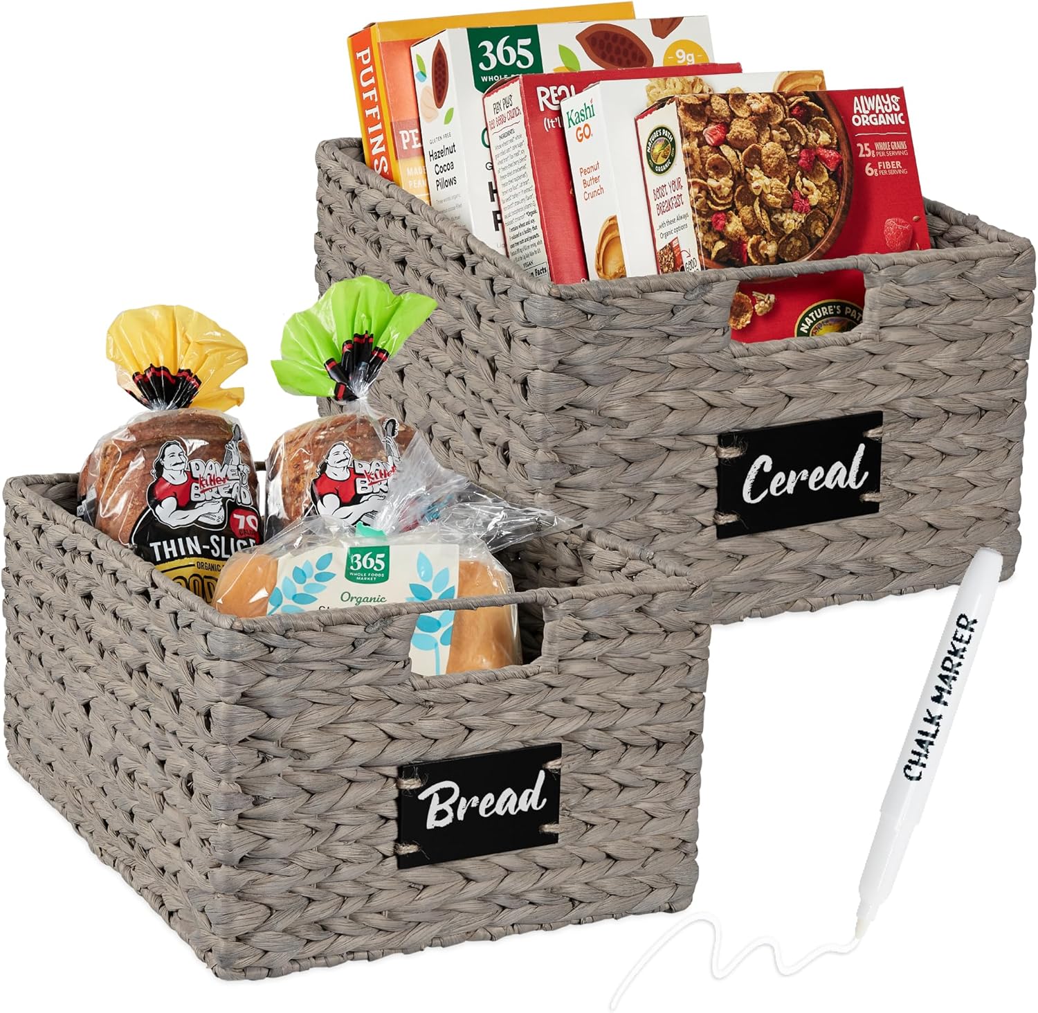 Pantry Baskets Set of 2 for Stylish Kitchen Organization