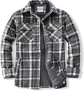 Men's Sherpa Lined Flannel Shirt Jacket - Warm Plaid Button-Down Shoes