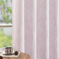 Pink Floral Jacquard Blackout Curtains 96 in Panels - Room Darkening
