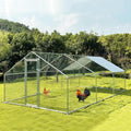 Large Metal Chicken Coop Walk-in Poultry Cage - Weatherproof Outdoor