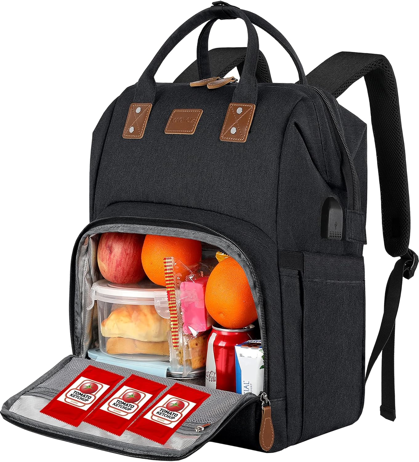 17 Inch Laptop Backpack with Insulated Cooler for Travel