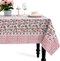 CPC Tablecloth 100% Cotton 60x60 in Red Garnet - Designer Block Print