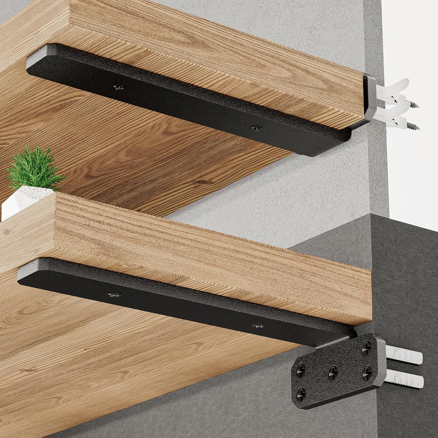 SKYSEN 8 Pack 12in Floating Shelf Bracket for Heavy Duty