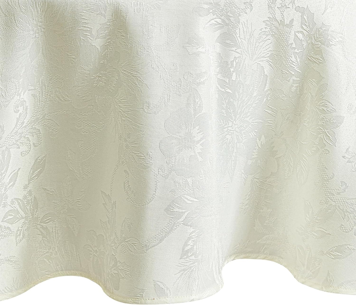 Poinsettia Elegance Jacquard Tablecloth for Holiday Dining