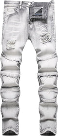 Men's Slim Fit Stretch Jeans Ripped Skinny Jeans (Style SJ1X)