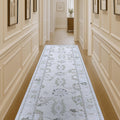 Cream Beige Oushak Rug - Modern Vintage Floral Accent Rug