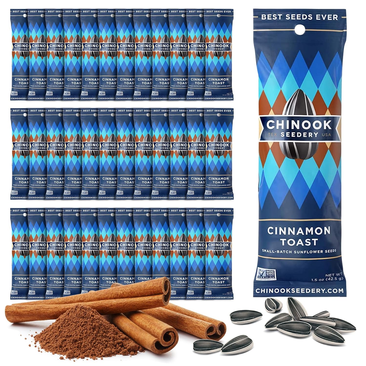 Chinook Seedery Low Sodium Cinnamon Toast Sunflower Seeds Pack