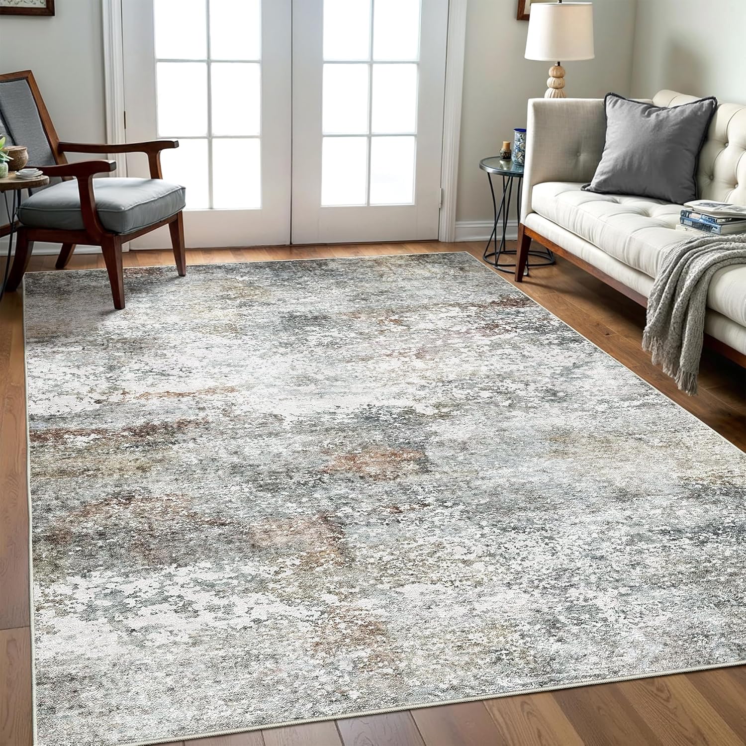 Art&Tuft Washable Rug with Anti-Slip Backing for Living Room