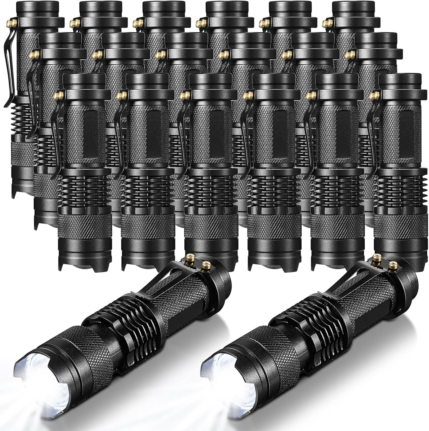 Fumete 20 Pieces Mini Tactical LED Flashlight Set for All Needs