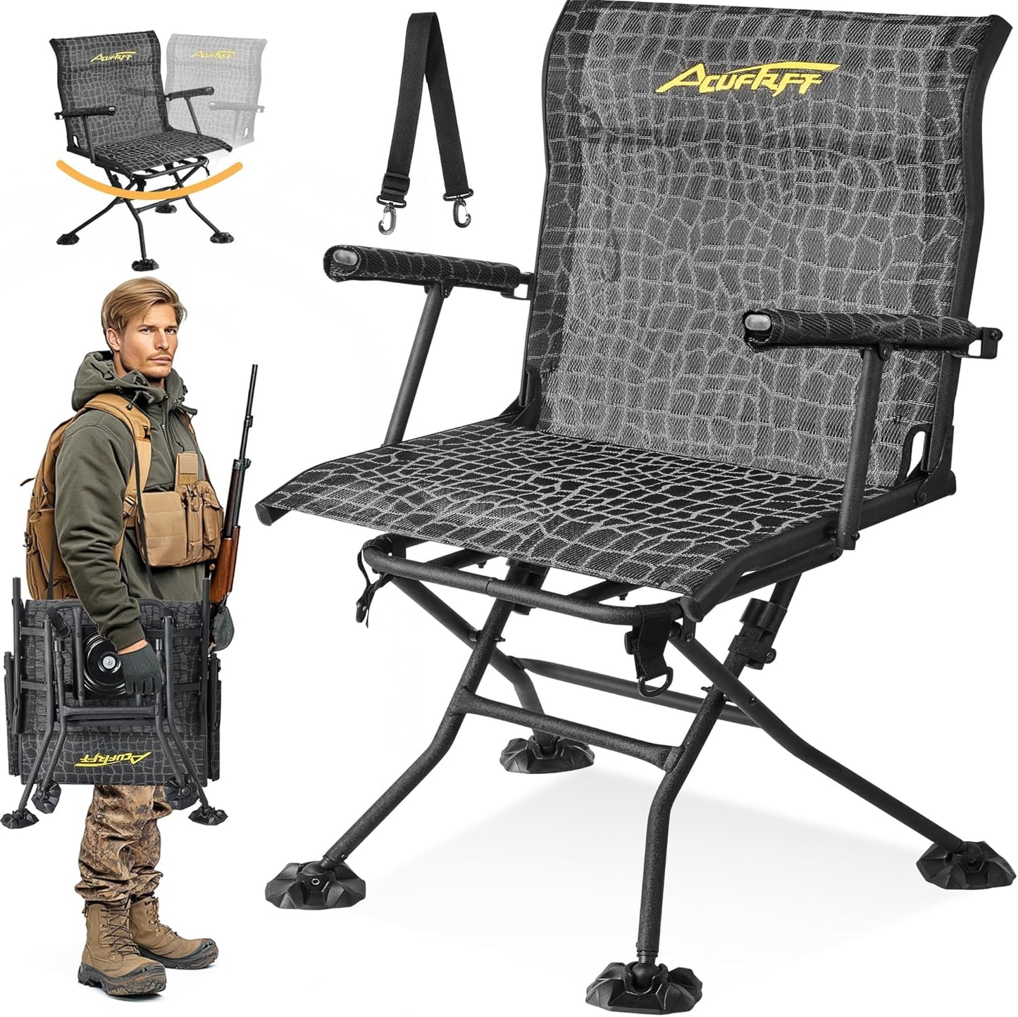 ACCUCRAFT 360 Swivel Blind Chair - Ultra Comfort, Silent Movement