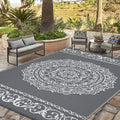 Outdoor Rug 8x10 ft Waterproof Reversible Patio Rug - Durable