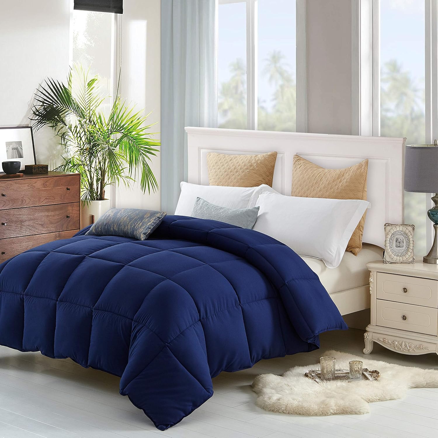 Navy Blue Comforter by Lavish Comforts for All-Season Use