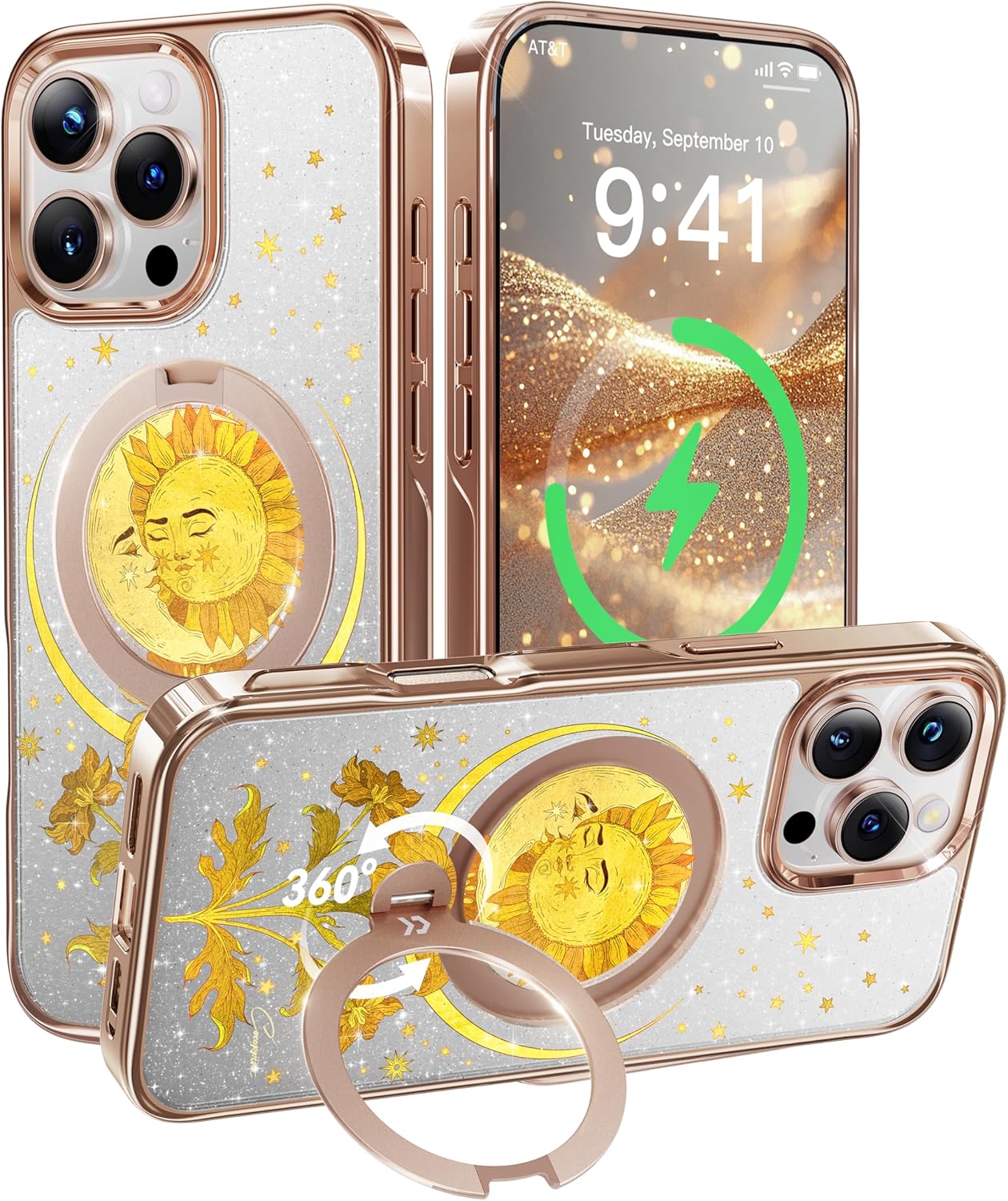 CASEKOO Cocorrina Moonflower Trails Tarot Glitter Case for iPhone
