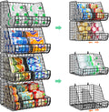 Stackable Soda Can Organizer Stores Up to 72 Cans - 4-Pack Wire Can