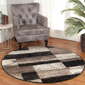 Superior Indoor Area Rug, 5 ft Round Chocolate - Durable Plush