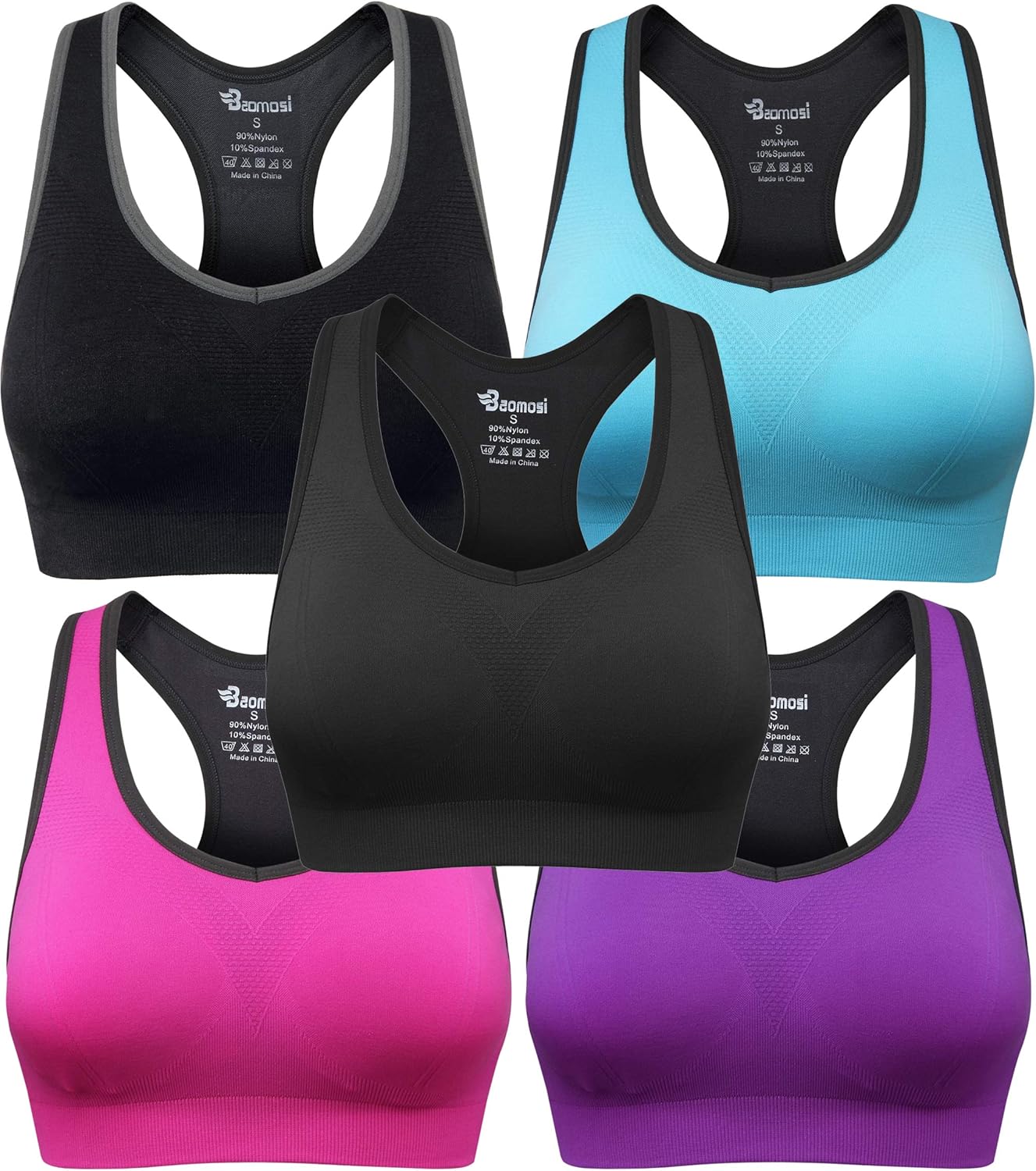 Women's Seamless Racerback Sports Bra for High Impact Support